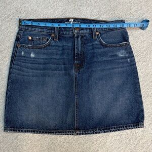 7 For All Mankind Dark Blue Mini Skirt - Denim - 29